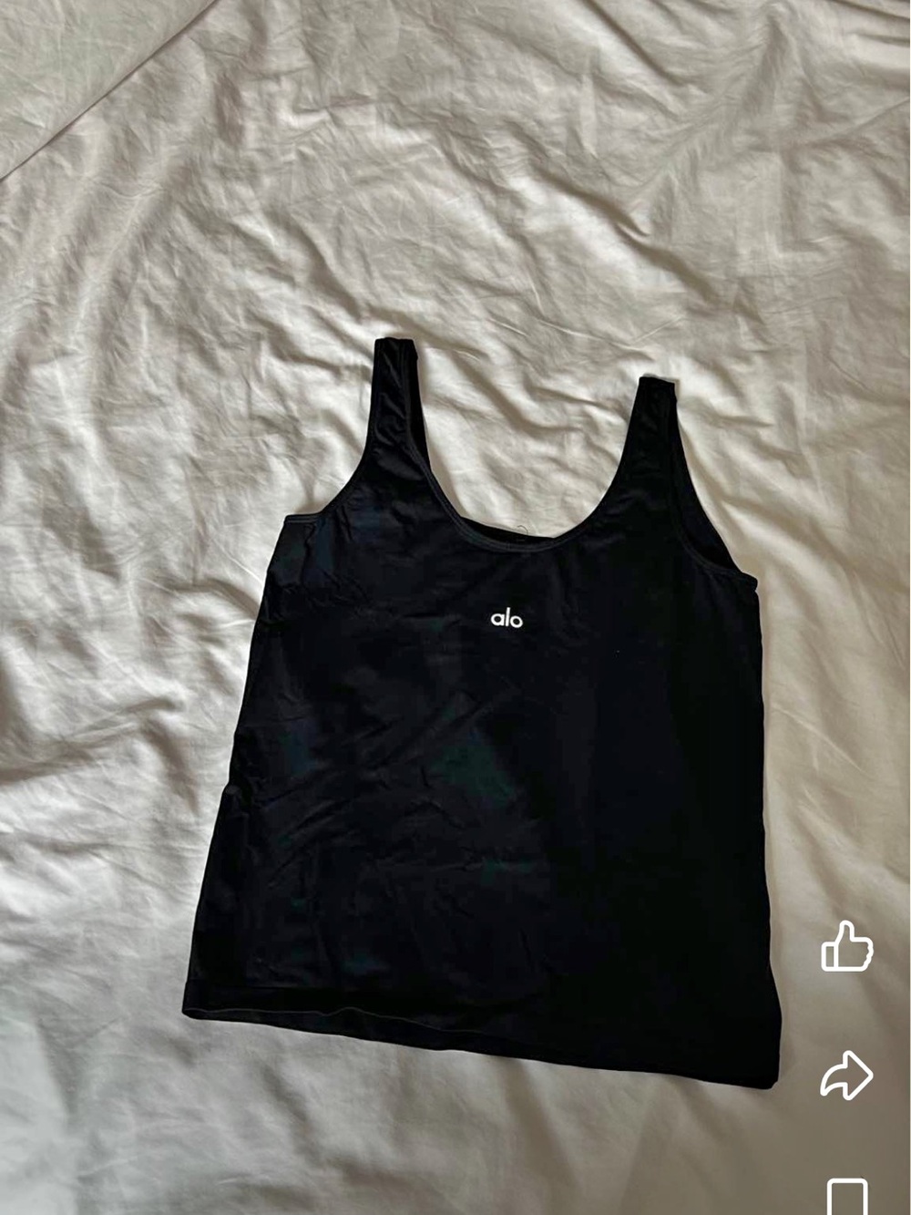 ALO Yoga Black Tank Top with Center Logo